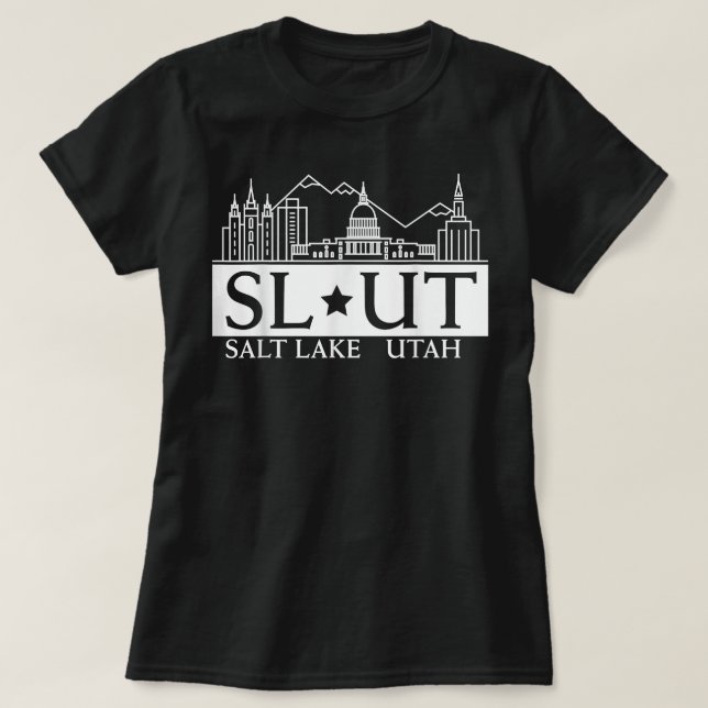 Salt Sjö City Utah UT Hometown Home State Pride T Shirt (Design framsida)