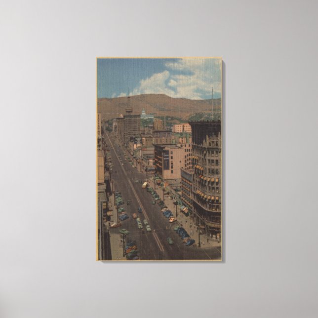 Salt Sjö City, Utah - View of Main St. Canvastryck (Framsida)
