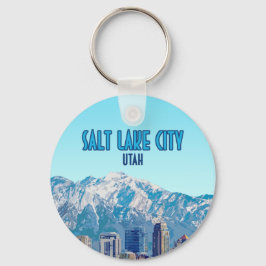 Salt Sjö City Utah Vintage i centrala staden Nyckelring