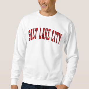 Salt Sjö City Utah Vintage Varsity College Lång Ärmad Tröja