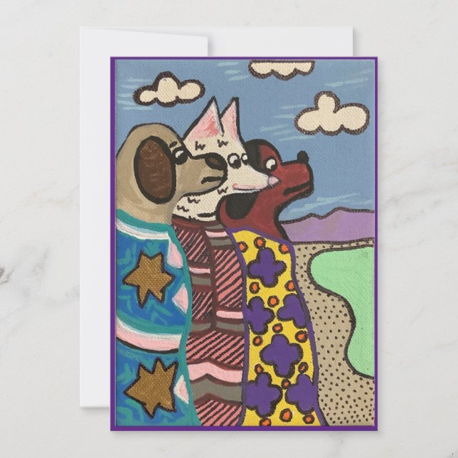 Salt Sjö, Hundar, fin konst Kort (Framsida)