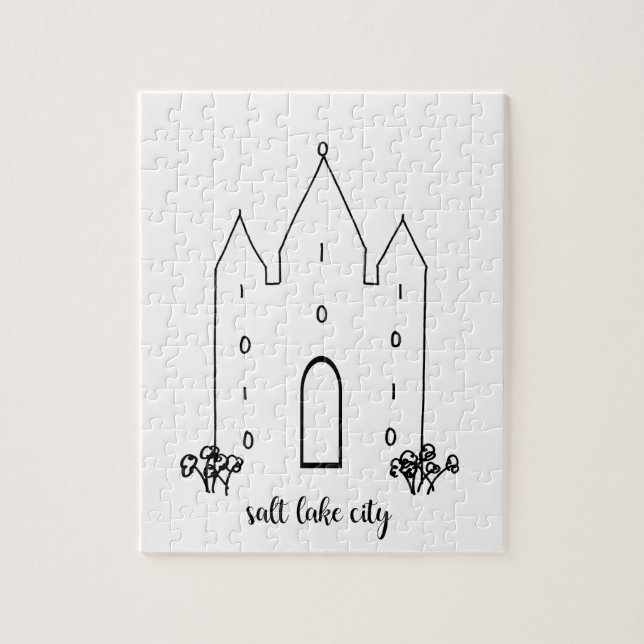 Salt sjö stad utah tempel, modernt modernt pussel (Vertikal)
