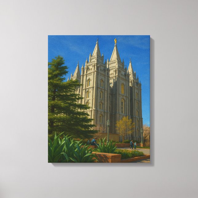 Salt Sjö Temple Painting #1™ LDS Canvas Wall Art (Framsida)