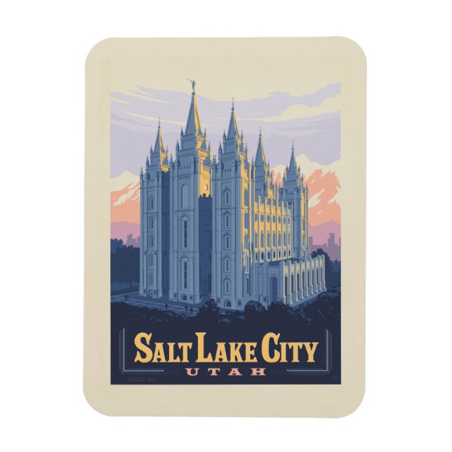 Salt Sjö Temple | Salt Sjö City, Utah Magnet (Vertikal)