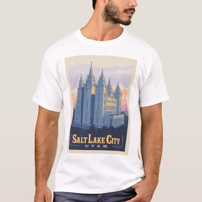 Salt Sjö Temple | Salt Sjö City, Utah T Shirt (Framsida)