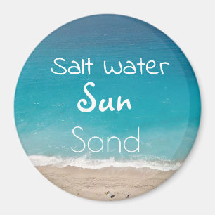 Salt Vatten Sol Sand Beach och Ocean Modern Magnet