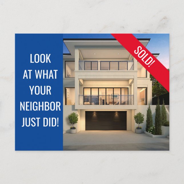 Sålt - vykort för Roligt - blått (Framsida)