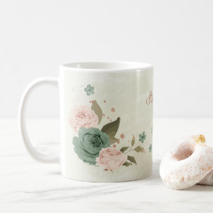 sälta grön rodnad blom- kaffemugg