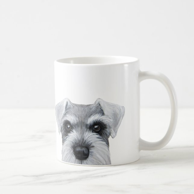 Salta och peppra schnauzeren, grå färg, original kaffemugg (Höger)