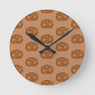 Salta Pretzels Älskare Food Bakers Loop Shape Rund Klocka