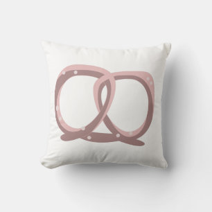 Saltad flätad mönster i rosa pretzel  kudde