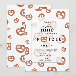 Saltad Födelsedagsfest för vattenfärgspretzel med  Inbjudningar