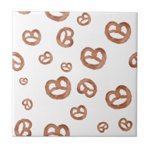 Saltad mjuk vattenfärg Pretzel Seamless Mönster Kakelplatta