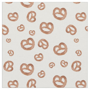 Saltad mjuk vattenfärg Pretzel Seamless Mönster Tyg