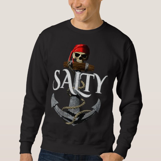 Saltad Piratankare Naustik Lång Ärmad Tröja (Framsida)