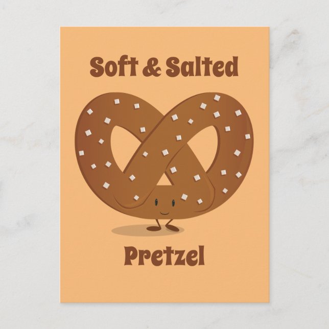 Saltad Pretzel Tecknade figurer Vykort (Framsida)