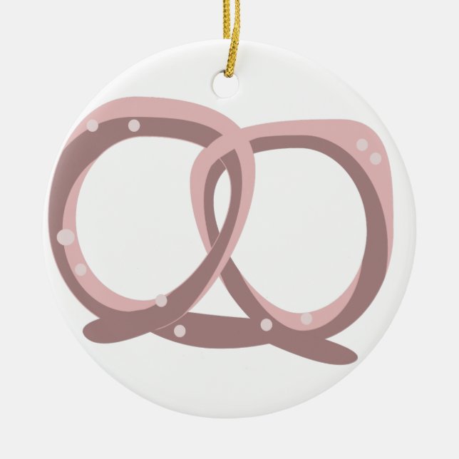 Saltad Pretzel Twist Mönster Rosa Keramik Ornament (Framsidan)