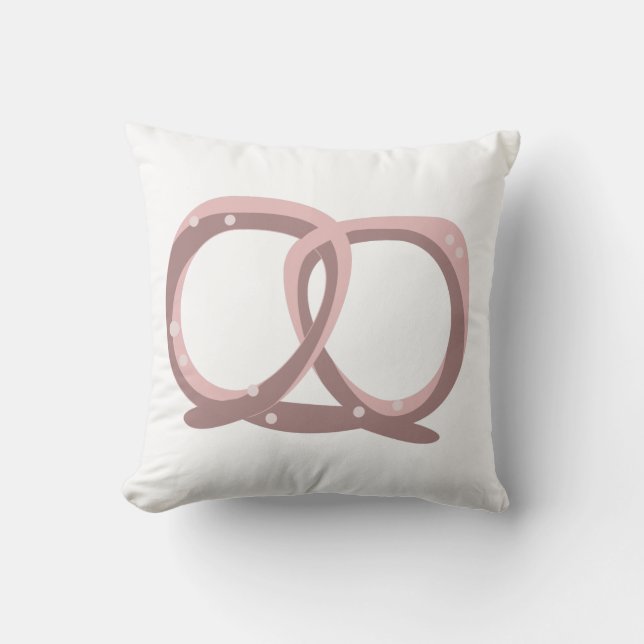 Saltad Pretzel Twist Mönster Rosa Kudde (Framsida)