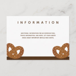 Saltad Pretzels Bröllop White Brown Info Tilläggskort