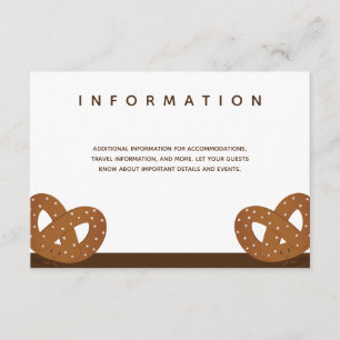 Saltad Pretzels Bröllop White Brown Info Tilläggskort
