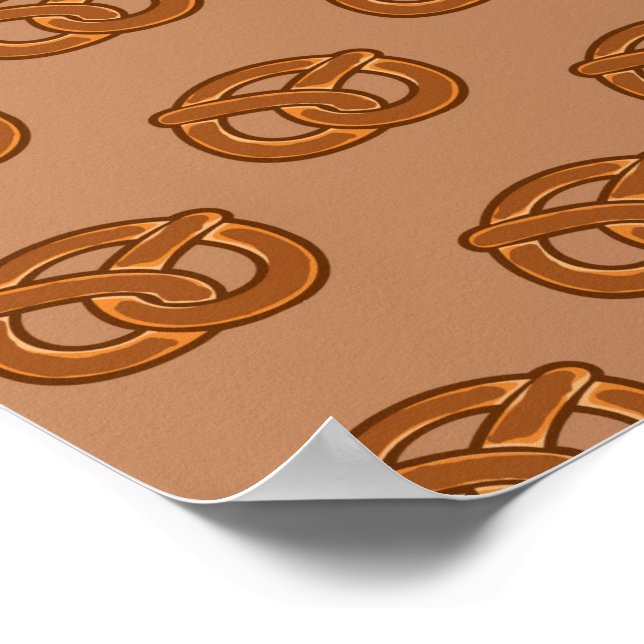 Saltade Pretzel Älskare Mat Bagare Loop Form Poster (Hörn)