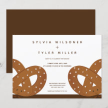Saltade Pretzels Illustration Bröllop White Brown