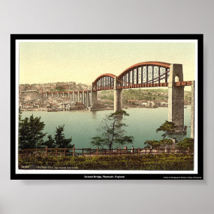 Saltash överbryggar, Plymouth, England Poster