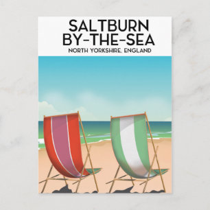 Saltburn-by-Sea-Vintage affisch. Vykort