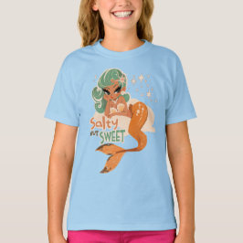 Saltfast men söt Sjöjungfru: Spelande Retro Ocean  T Shirt