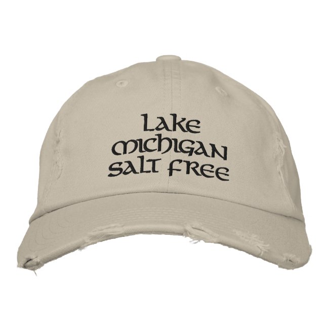 Saltfri från sjö michigan broderad keps (Framsida)