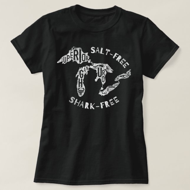 Saltfri haj, Underbar Sjöar T Shirt (Design framsida)