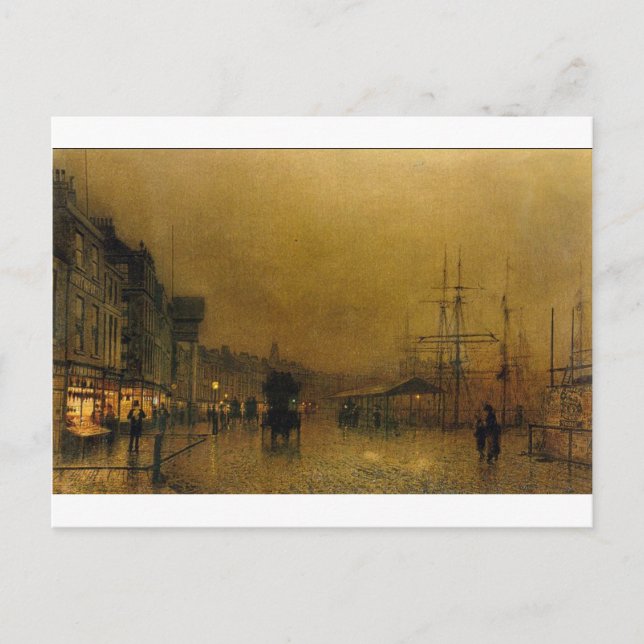 Salthouse Dock, Liverpool John Atkinson Grimshaw Vykort (Framsida)