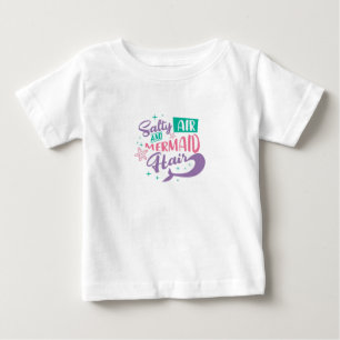 Saltig luft och sjöjungfruhår typografi barn t shirt