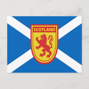 Saltire and Scotland Shield-vykort Vykort