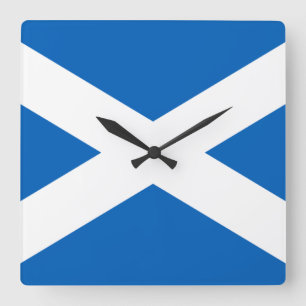 Saltire ~ Flag of Scotland Fyrkantig Klocka