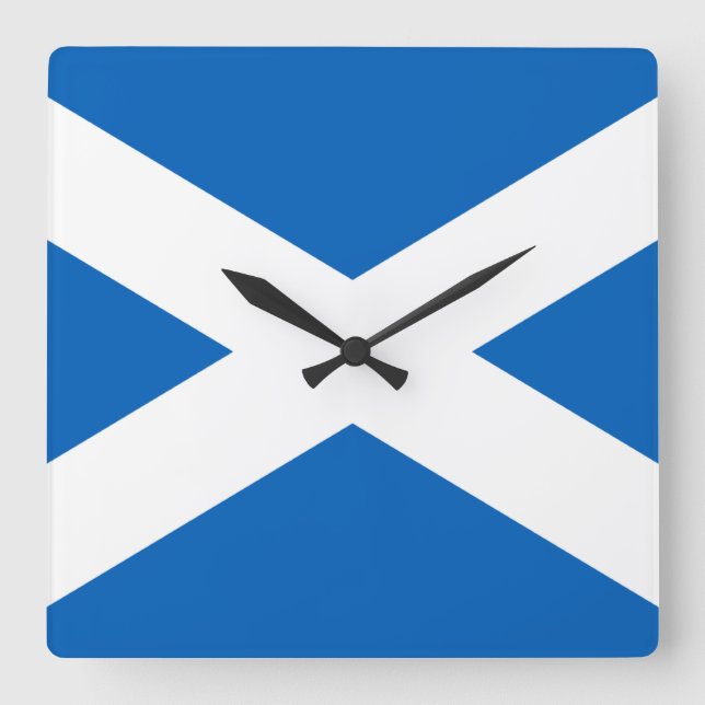 Saltire ~ Flag of Scotland Fyrkantig Klocka (Framsida)