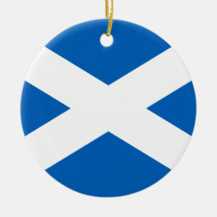 Saltire ~ Flagga of Scotland Julgransprydnad Keramik