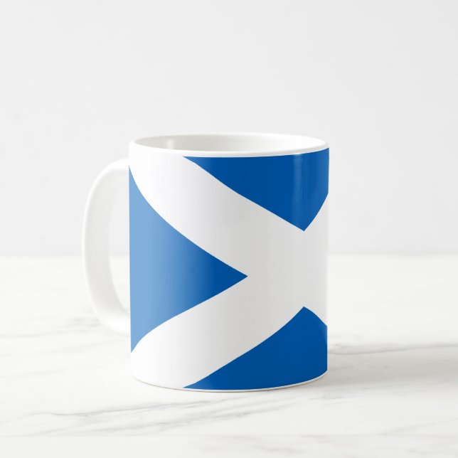 Saltire ~ Flagga of Scotland Kaffemugg (Framsida vänster)