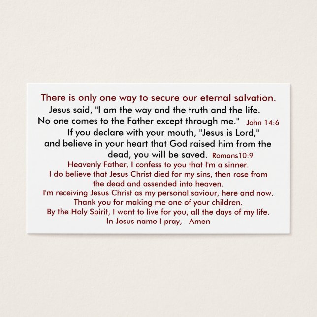 Saltning således himmel 2 visitkort (Framsidan)