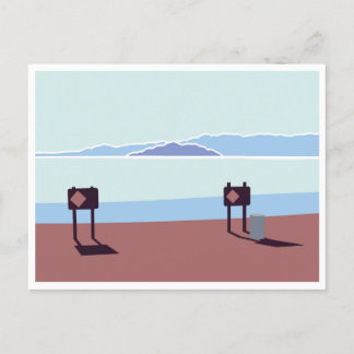 Salton Sea and Mount Rollo Postcard Vykort