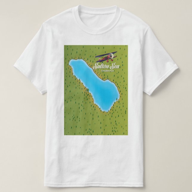 Salton Sea California USA karta T Shirt (Design framsida)