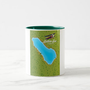 Salton Sea California USA karta Två-Tonad Mugg