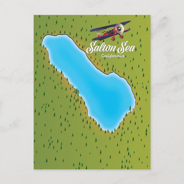 Salton Sea California USA karta Vykort (Framsida)