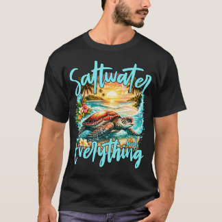 Saltvatten botar allt Havssköldpadda Tropisk T Shirt