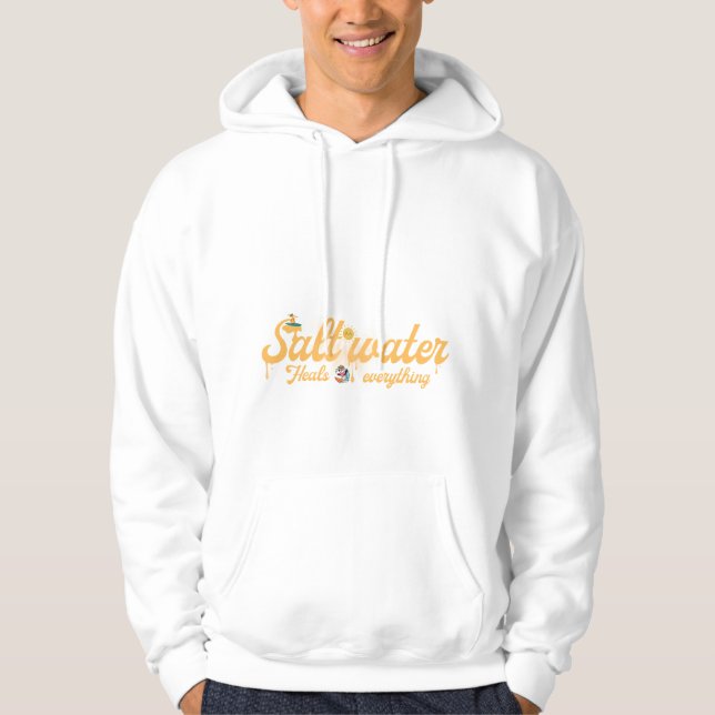 Saltvatten botar allt Surfkonst Hoodie (Framsida)