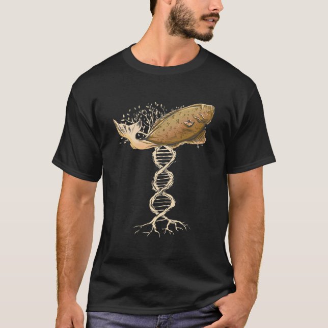 Saltvatten Fiskfiskare Flatfisk Halibut T Shirt (Framsida)