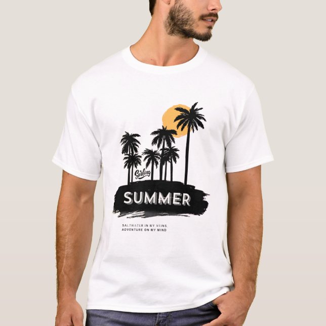 Saltvatten i Surfan Veins Äventyr T Shirt (Framsida)