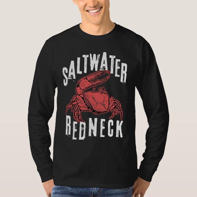Saltvatten Redneck krabbfiskebåt T Shirt (Framsida)
