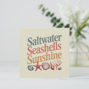Saltvatten Snigelskal Solsken Sommar Strand Semest Inbjudningar
