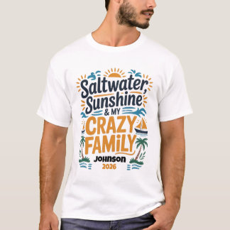 Saltvatten Solsken Familjeresa Anpassat Namn Datum T Shirt